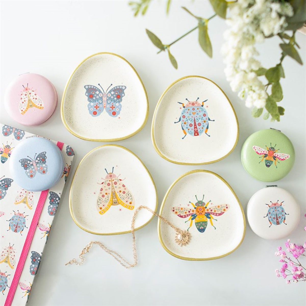 Floral Butterfly Trinket Dish