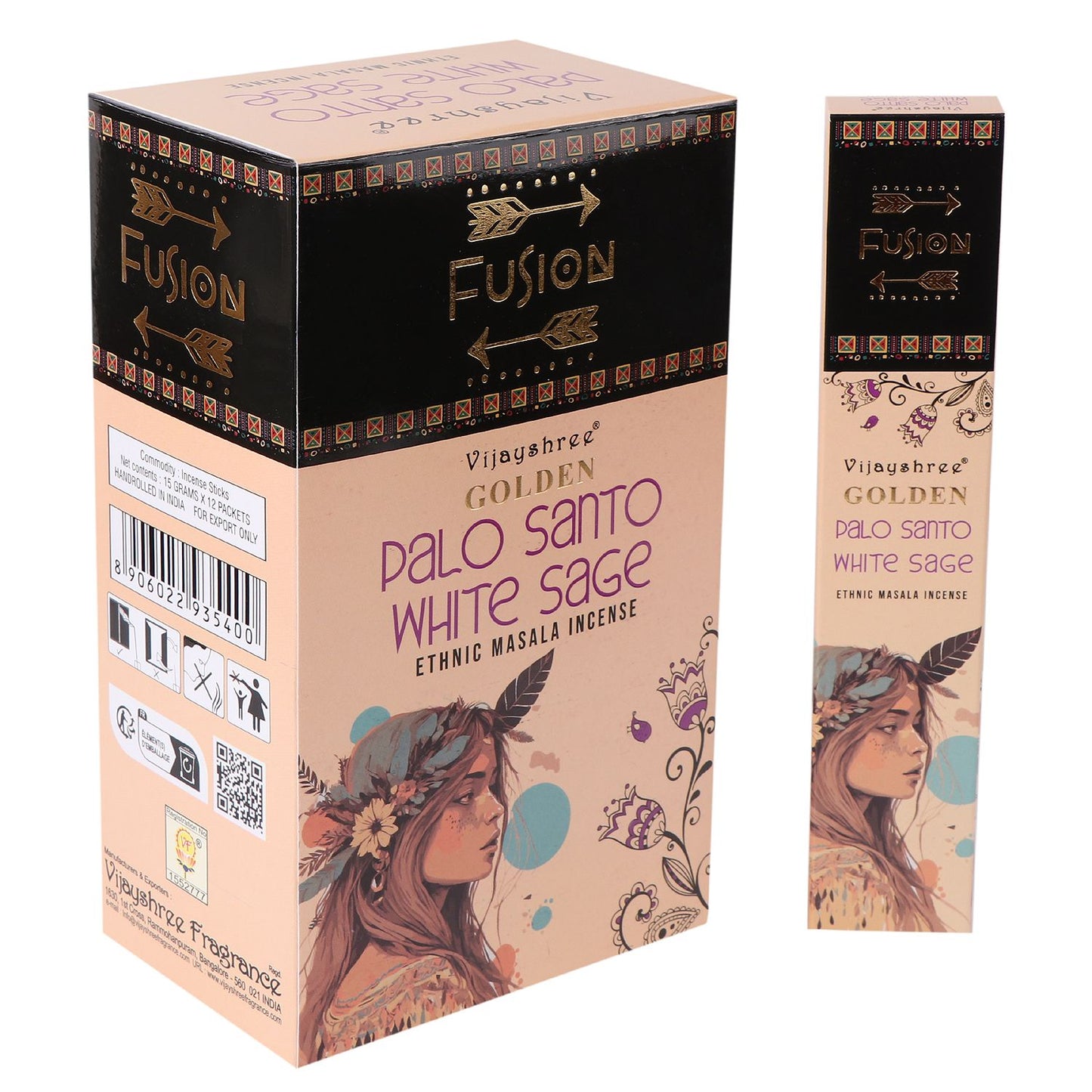 Golden Palo Santo and White Sage Incense Sticks 15g