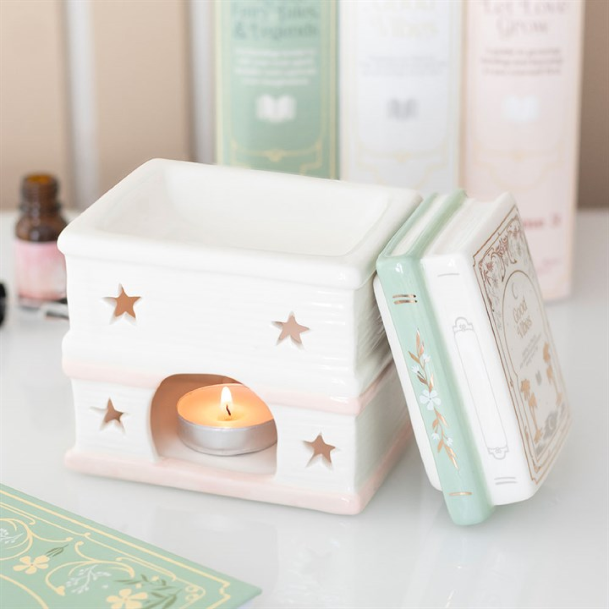 Book Stack Oil Burner