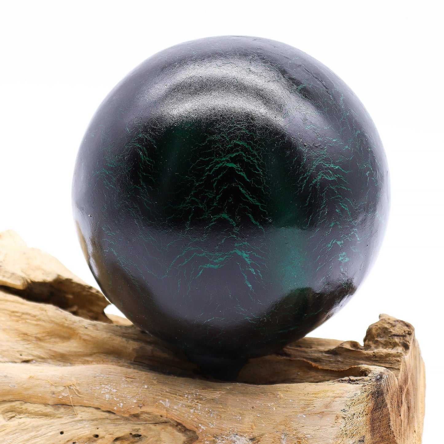 DriftGlow Lamp Emerald Crackle Shade