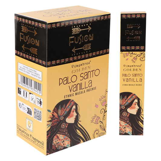 Golden Palo Santo and Vanilla Incense Sticks 15g
