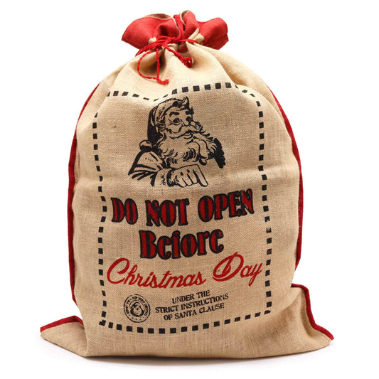 Christmas Present Jute Sack/Stocking 'Do Not Open Before'