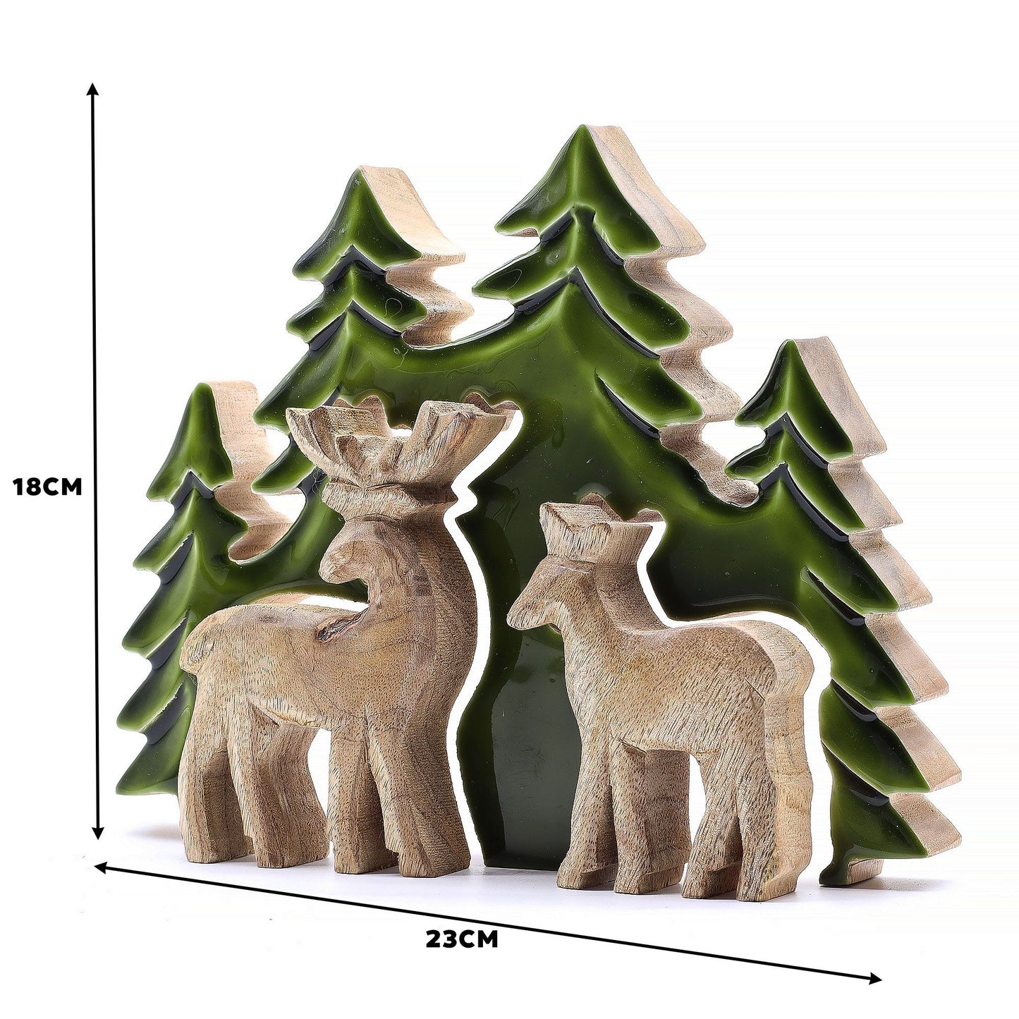 Lost in the Forest -  Two Deer in the Forest 3D Wooden Decoration - 18x23cm