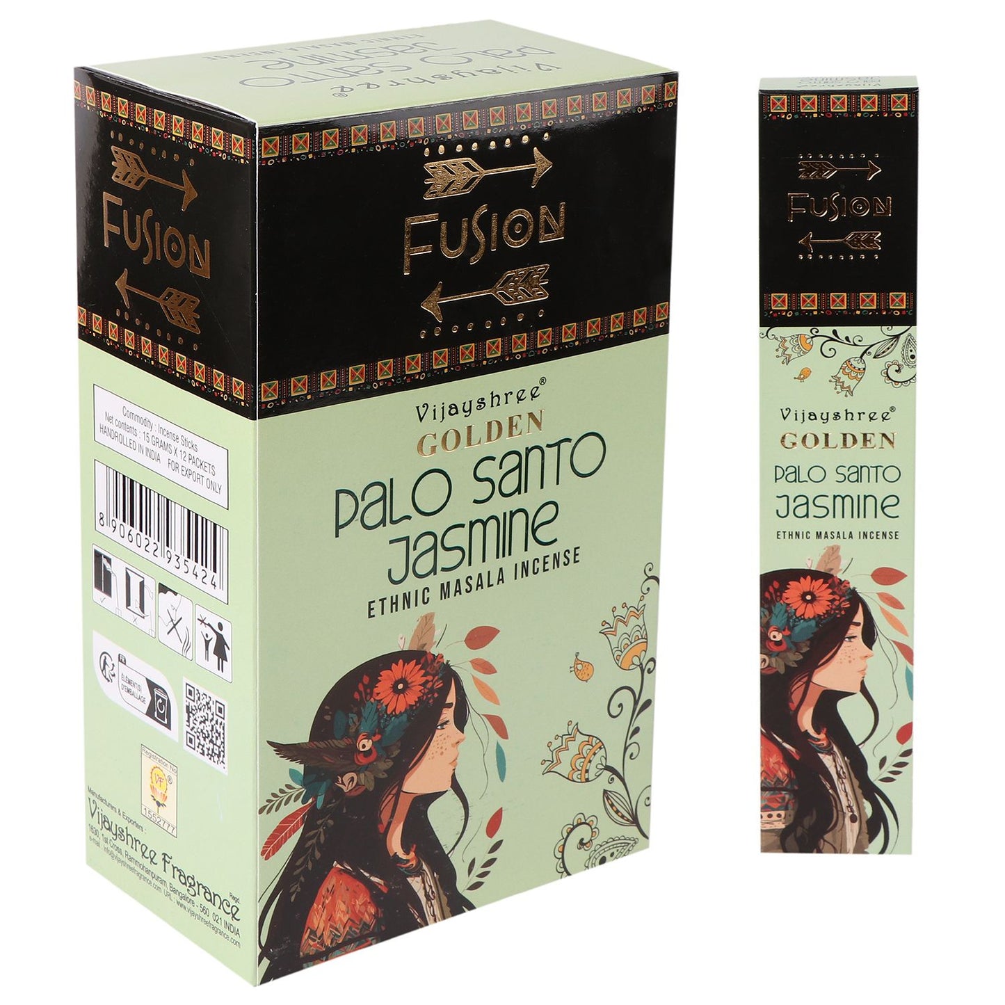 Golden Palo Santo and Jasmine Incense Sticks 15g