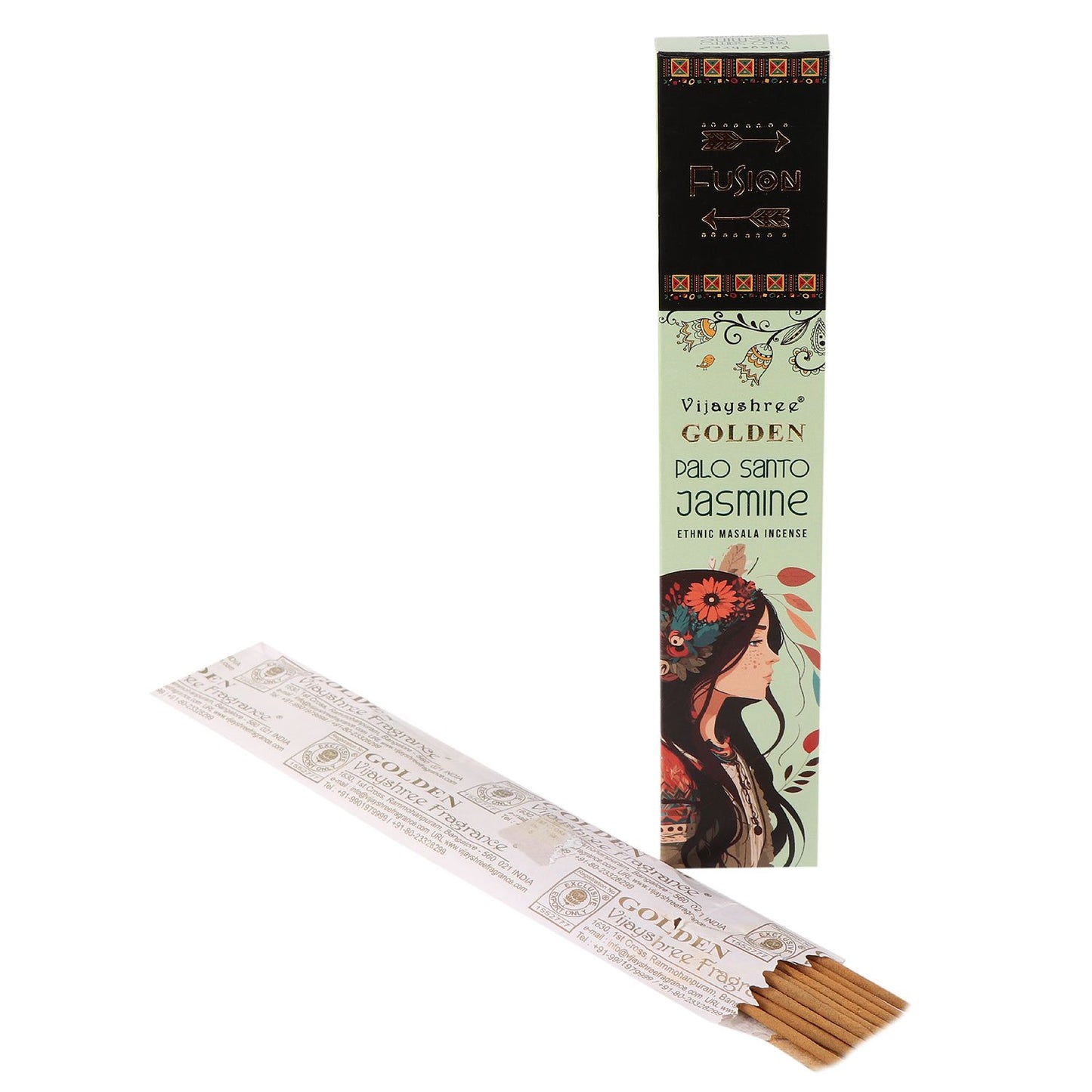 Golden Palo Santo and Jasmine Incense Sticks 15g