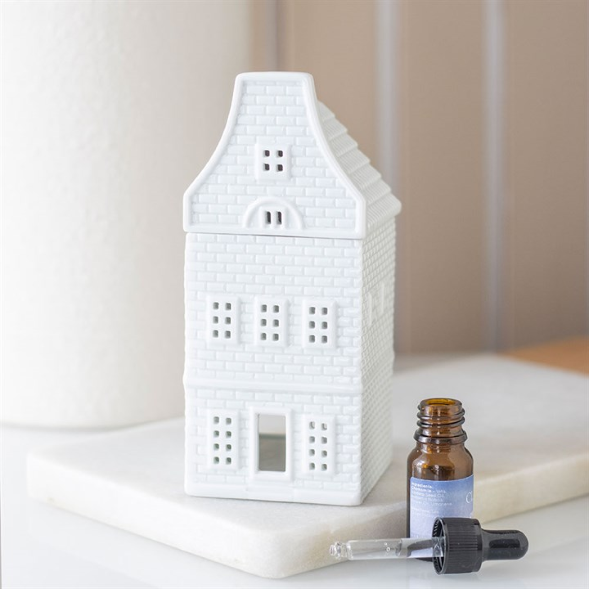 White Nordic House Ceramic Oil Burner and Wax Warmer